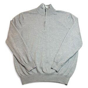 Black Brown 100% Extra fine Merino Wool Men's Zip-Up Taupe L Sweater Italy